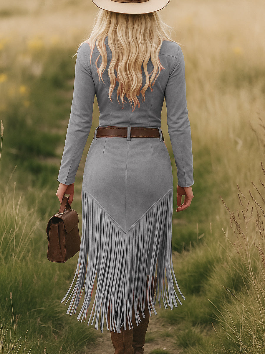 VALERIE | SUEDE FRINGE DRESS