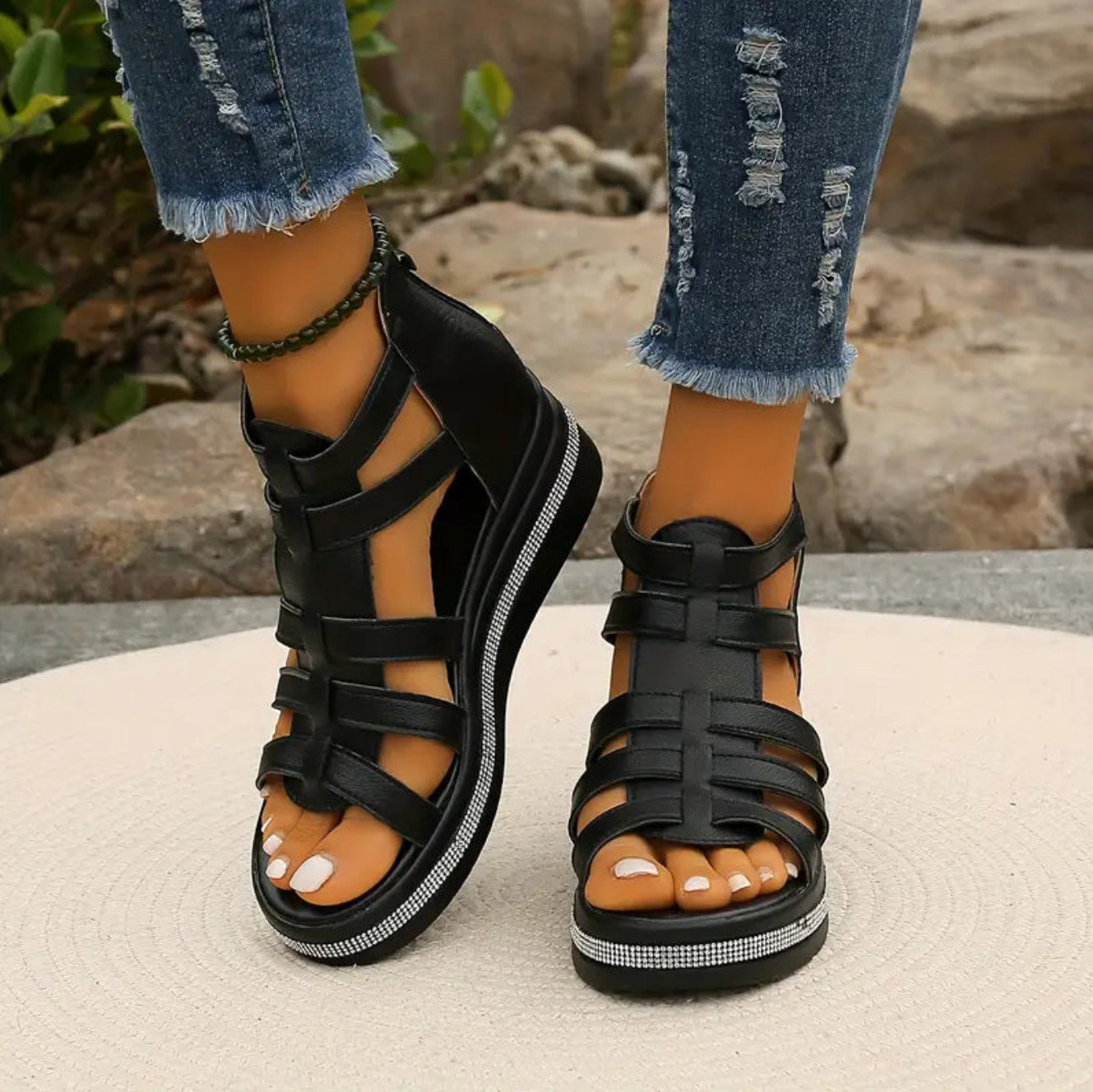CHOLE | ELEGANT WEDGE SANDALS