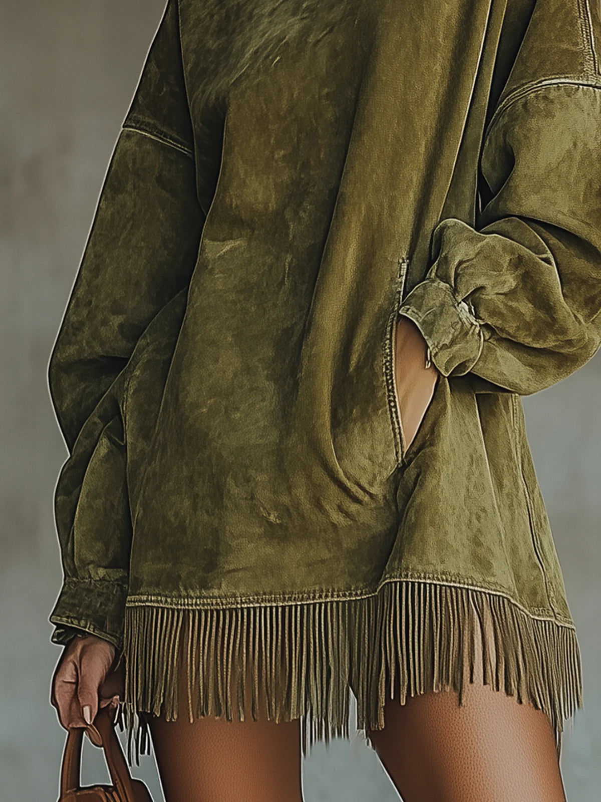 CRISTINA | SUEDE FRINGED DRESS