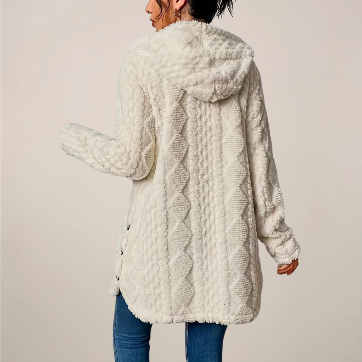 MARGARET | TEXTURED HOODED CARDIGAN
