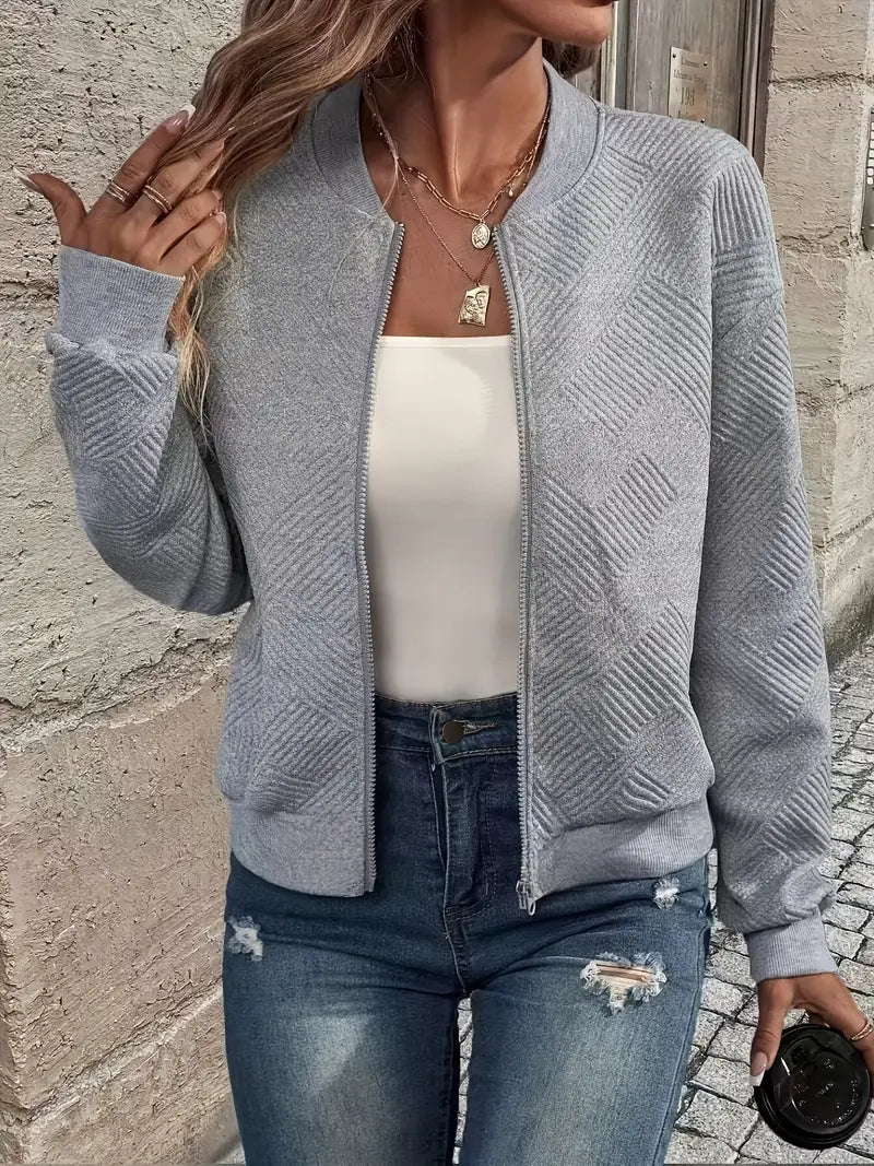 HANNAH | PATTERN ZIP CARDIGAN