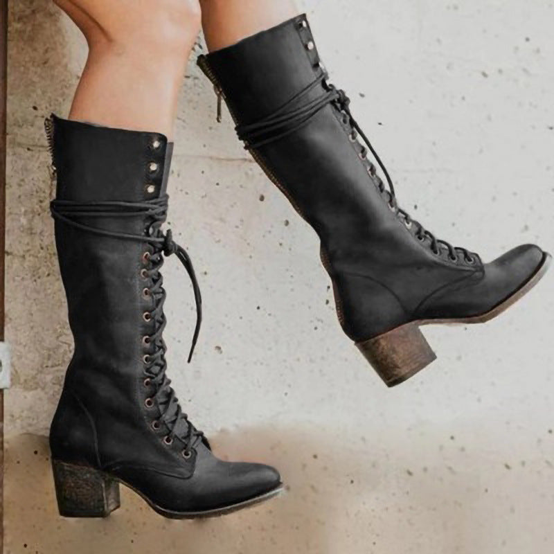 BELLA | CHIC LEATHER KNEE BOOTS
