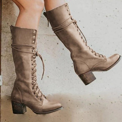 BELLA | CHIC LEATHER KNEE BOOTS