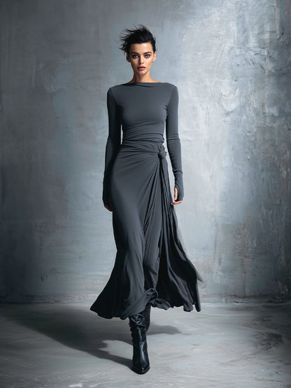 NIA | SIDE KNOT MAXI DRESS