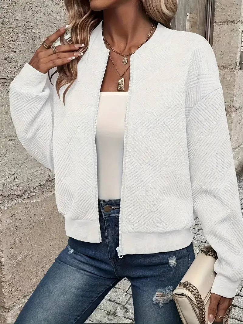 HANNAH | PATTERN ZIP CARDIGAN