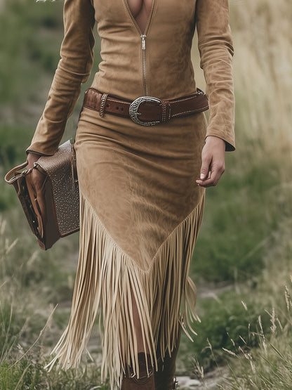 VALERIE | SUEDE FRINGE DRESS