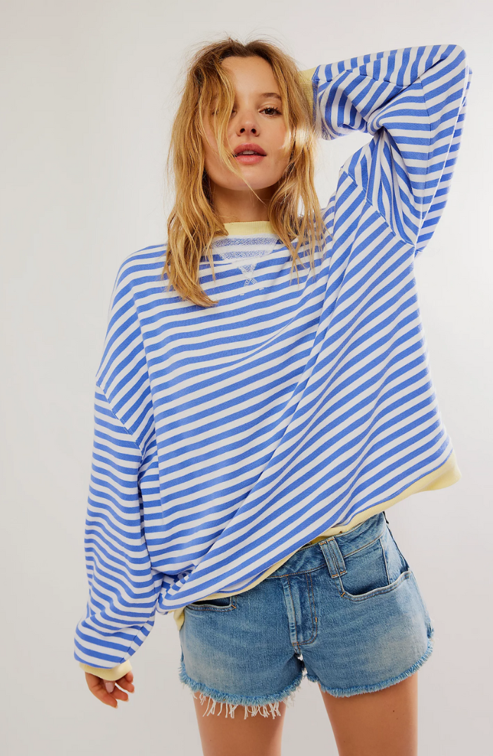 OLIVIA | STRIPED CREWNECK SWEATER