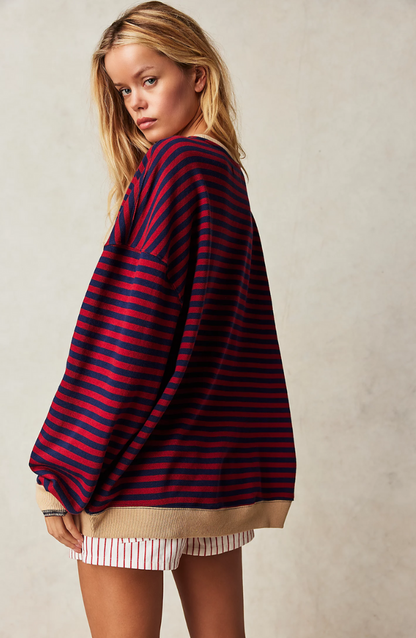 OLIVIA | STRIPED CREWNECK SWEATER