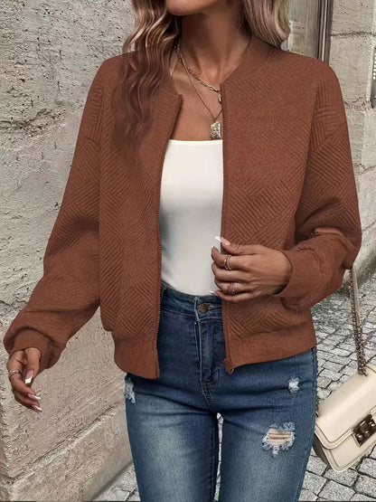HANNAH | PATTERN ZIP CARDIGAN