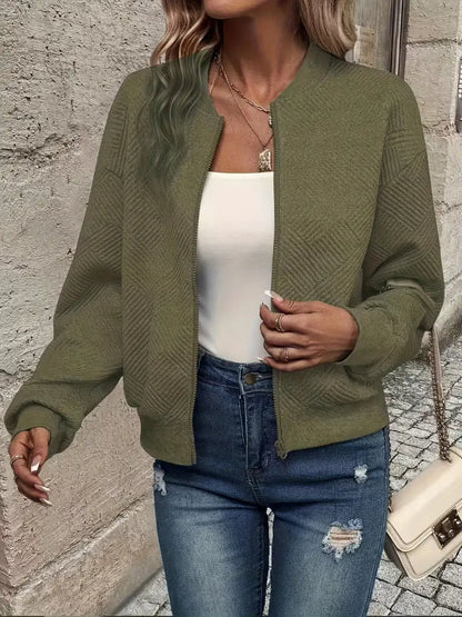 HANNAH | PATTERN ZIP CARDIGAN