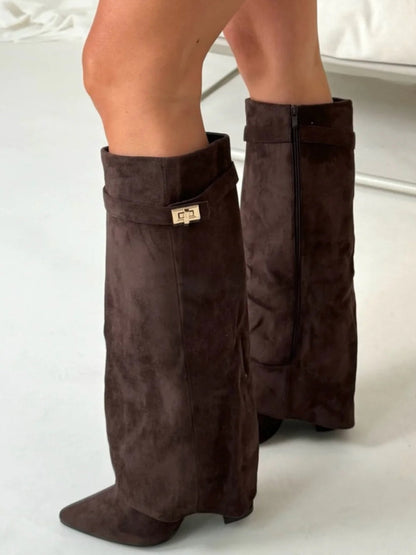 CLARA | WIDE LEG LEATHER BOOTS