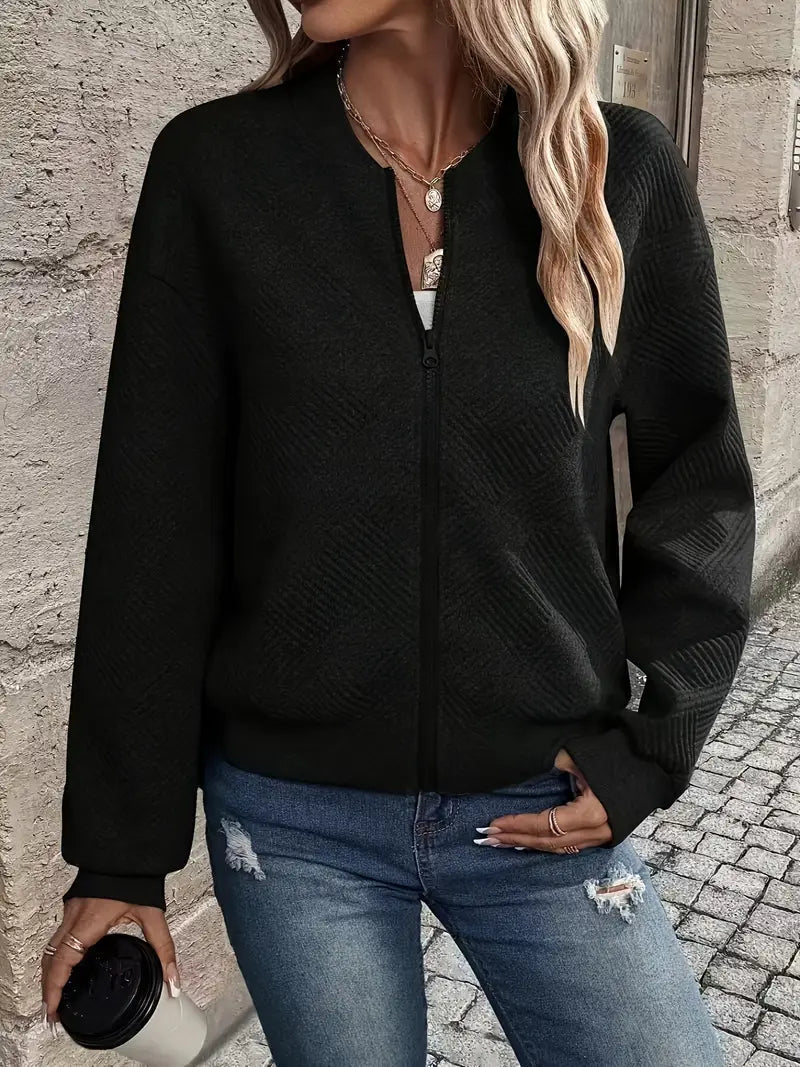 HANNAH | PATTERN ZIP CARDIGAN