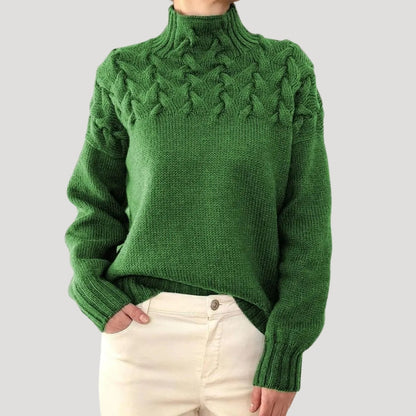 ISABEL | CABLE HIGH-NECK SWEATER