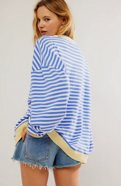 OLIVIA | STRIPED CREWNECK SWEATER