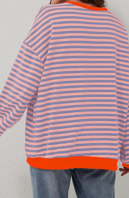 OLIVIA | STRIPED CREWNECK SWEATER