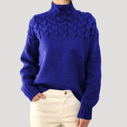 ISABEL | CABLE HIGH-NECK SWEATER