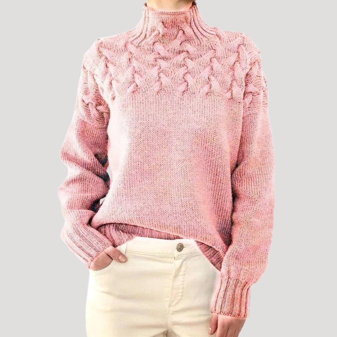 ISABEL | CABLE HIGH-NECK SWEATER