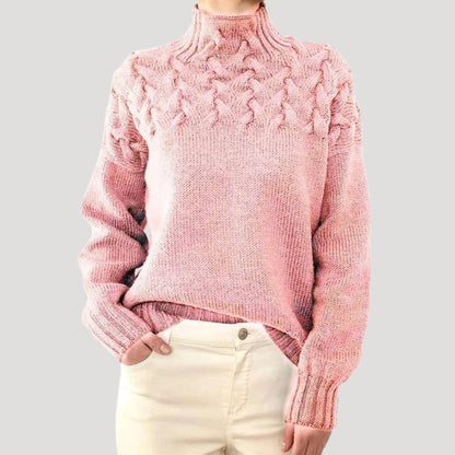 ISABEL | CABLE HIGH-NECK SWEATER