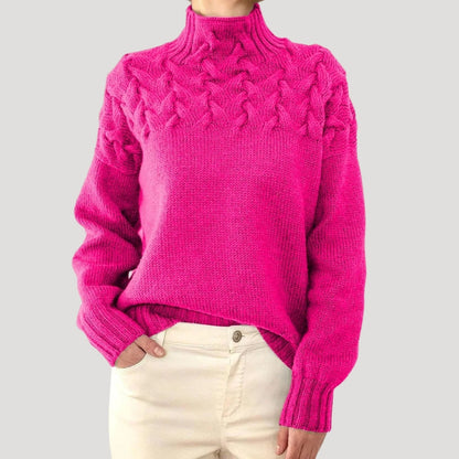 ISABEL | CABLE HIGH-NECK SWEATER