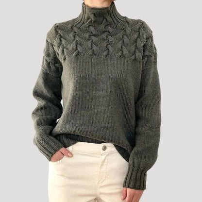 ISABEL | CABLE HIGH-NECK SWEATER