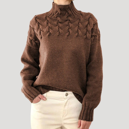 ISABEL | CABLE HIGH-NECK SWEATER