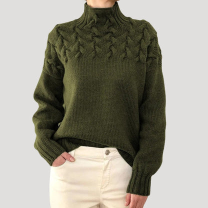 ISABEL | CABLE HIGH-NECK SWEATER