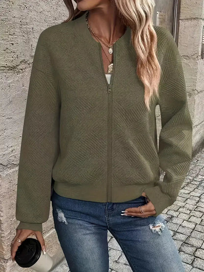 HANNAH | PATTERN ZIP CARDIGAN
