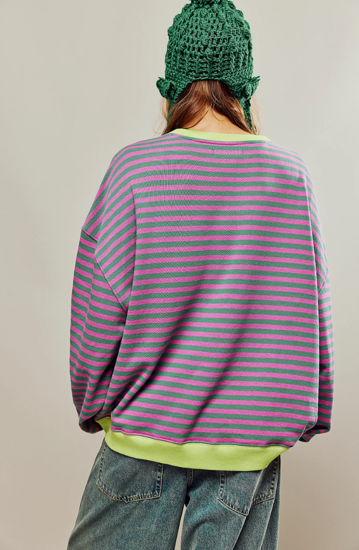 OLIVIA | STRIPED CREWNECK SWEATER