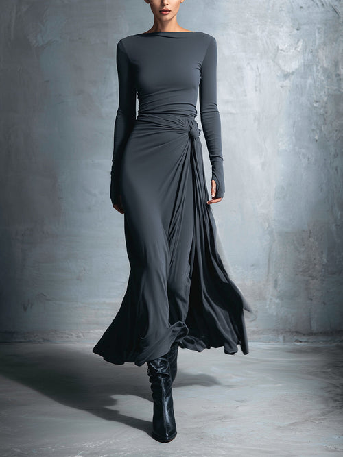 NIA | SIDE KNOT MAXI DRESS