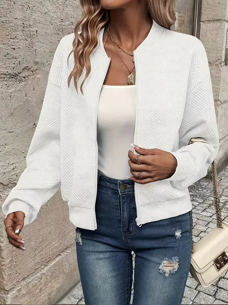 HANNAH | PATTERN ZIP CARDIGAN