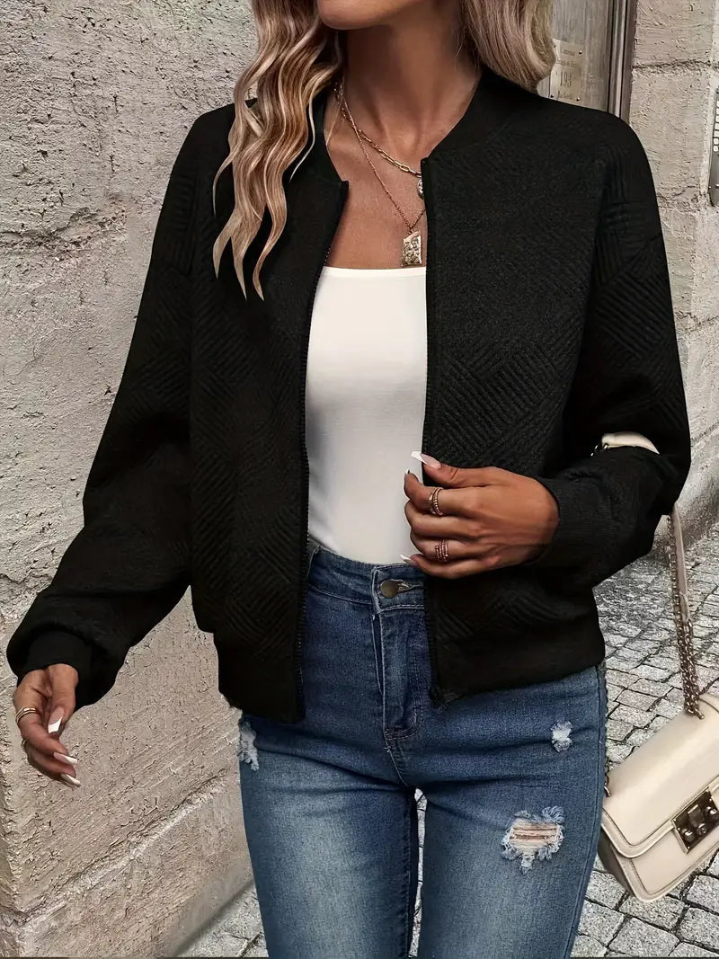 HANNAH | PATTERN ZIP CARDIGAN