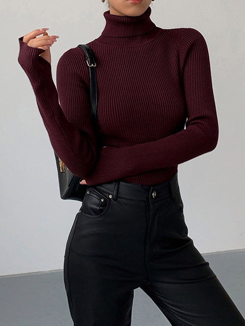 LILY | RIBBED TURTLENECK SWEATER