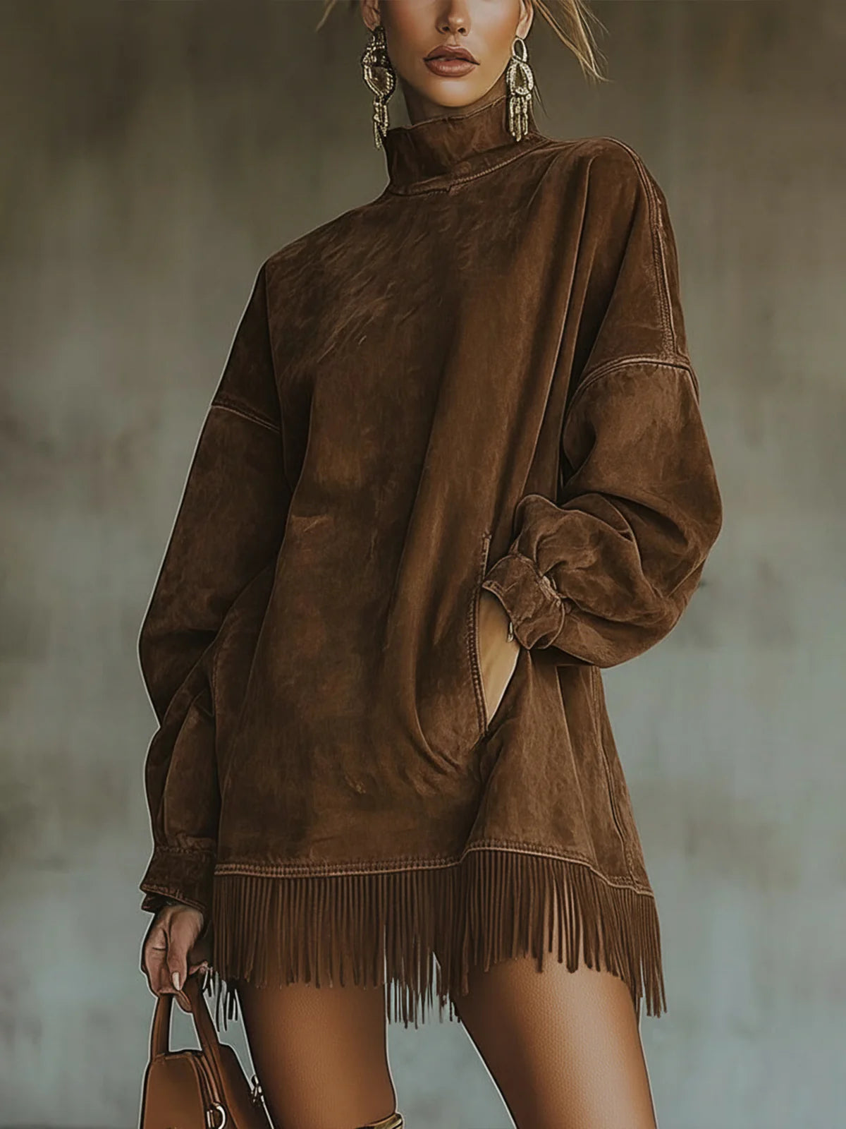 CRISTINA | SUEDE FRINGED DRESS