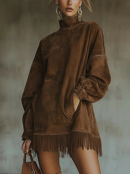 CRISTINA | SUEDE FRINGED DRESS