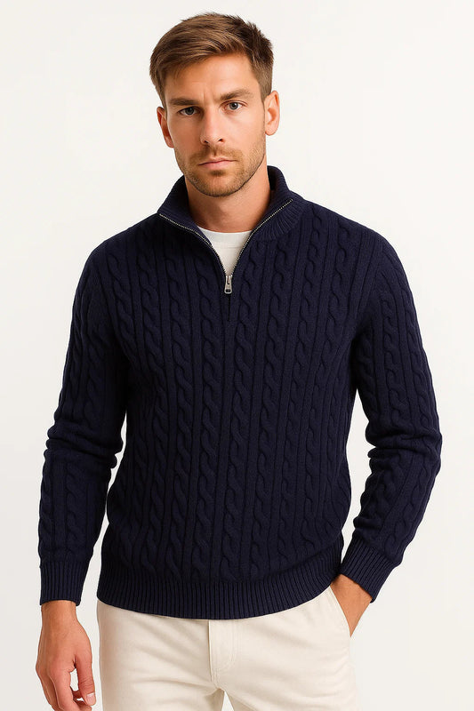 NATHAN | SPRING ZIP NECK SWEATER