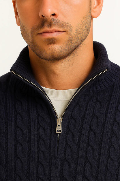 NATHAN | SPRING ZIP NECK SWEATER