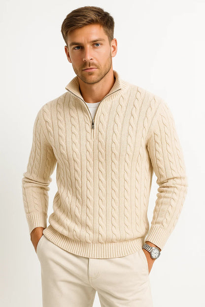 NATHAN | SPRING ZIP NECK SWEATER