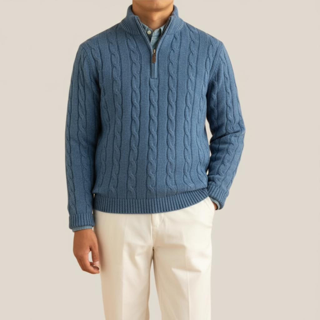 COLIN | SPRING CABLE KNIT SWEATER