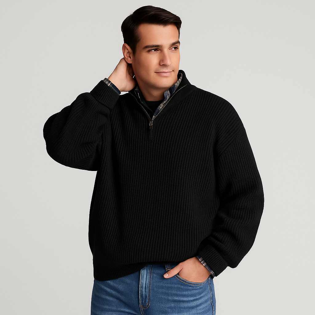 CARL | SPRING HALF ZIP SWEATER
