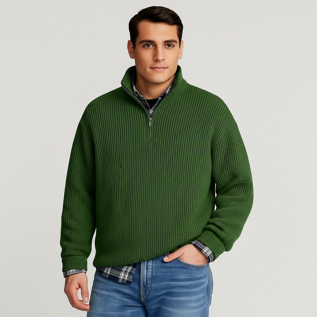 CARL | SPRING HALF ZIP SWEATER