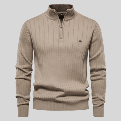 ARCHIE | RIBBED HALF-ZIP SWEATER