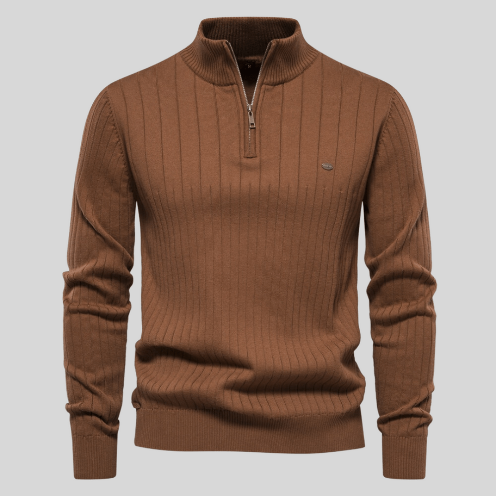 ARCHIE | RIBBED HALF-ZIP SWEATER