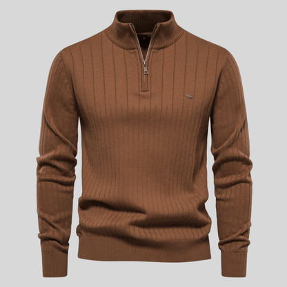 ARCHIE | RIBBED HALF-ZIP SWEATER
