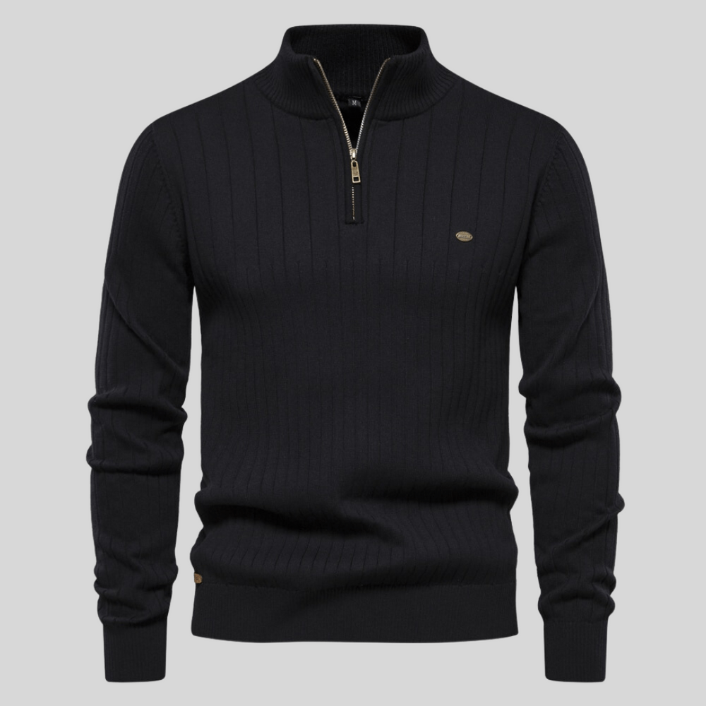ARCHIE | RIBBED HALF-ZIP SWEATER