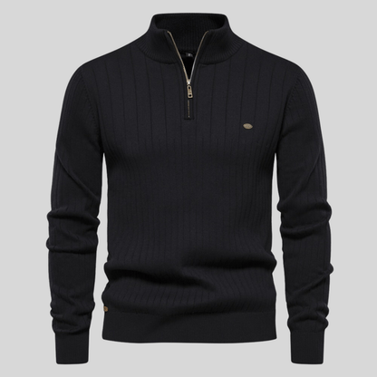 ARCHIE | RIBBED HALF-ZIP SWEATER
