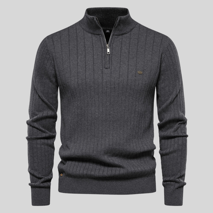 ARCHIE | RIBBED HALF-ZIP SWEATER