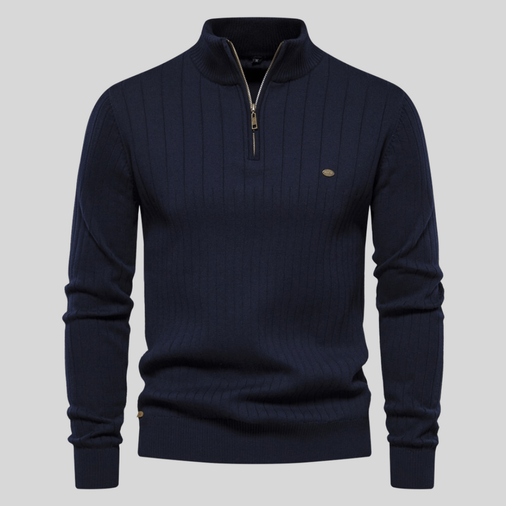 ARCHIE | RIBBED HALF-ZIP SWEATER