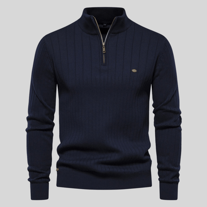 ARCHIE | RIBBED HALF-ZIP SWEATER