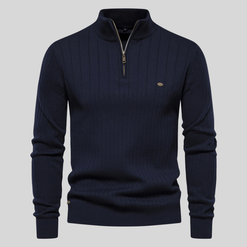 ARCHIE | RIBBED HALF-ZIP SWEATER