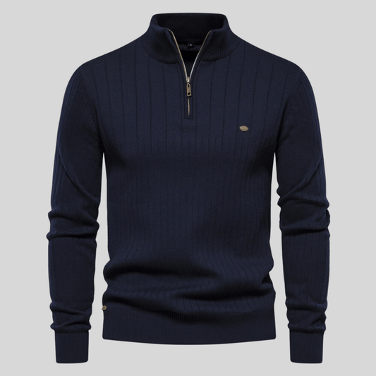 ARCHIE | RIBBED HALF-ZIP SWEATER